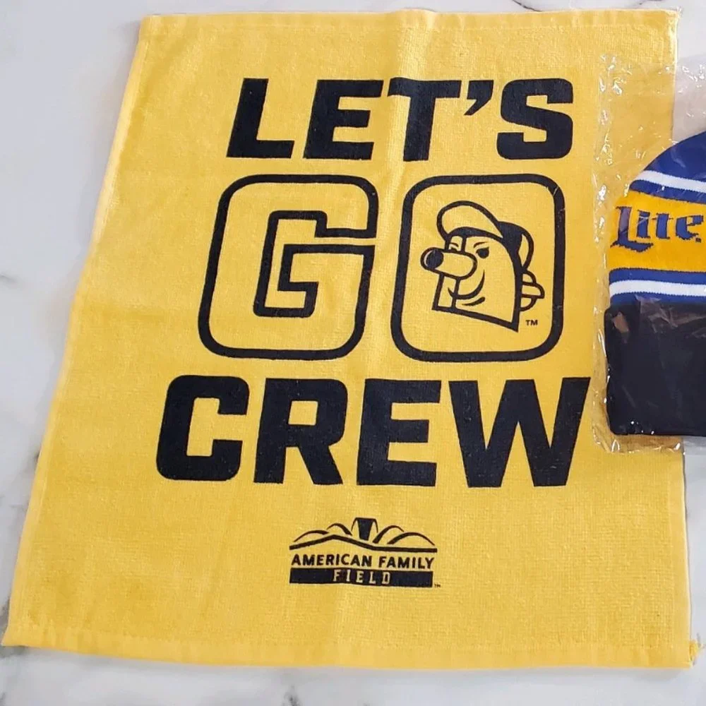 Milwaukee Brewers Miller Lite Winter Beanie Hat & Rally Towel